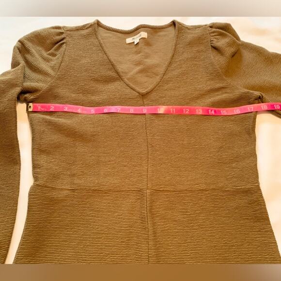 MADEWELL Womens Vintage Dress Sz Small Texture & Thread Crepe Balloon-Sleeve - Picture 6 of 11